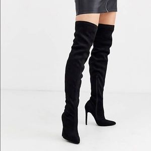 NIB ASOS DESIGN Wide Fit stiletto thigh high boots